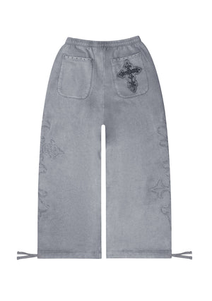 FERAL STUDDED OVERSIZED SWEATPANTS WASHED GREY