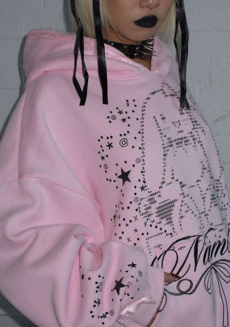 404 ERROR BUNNY HOODIE BABY PINK
