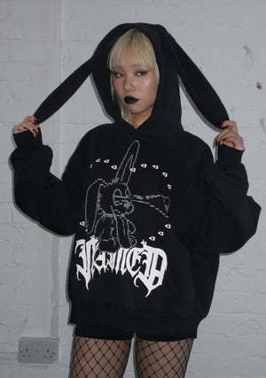 404 ERROR BUNNY HOODIE BLACK (DETACHABLE EARS)