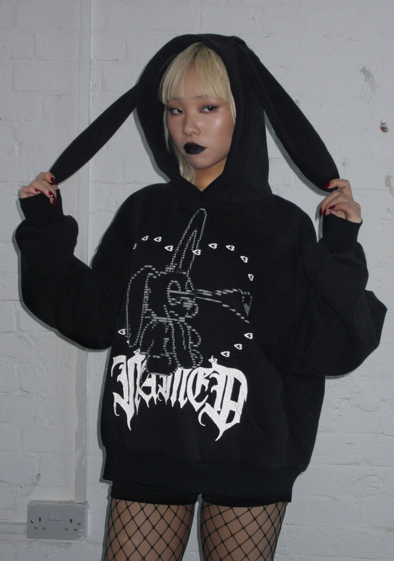 404 ERROR BUNNY HOODIE BLACK (DETACHABLE EARS)