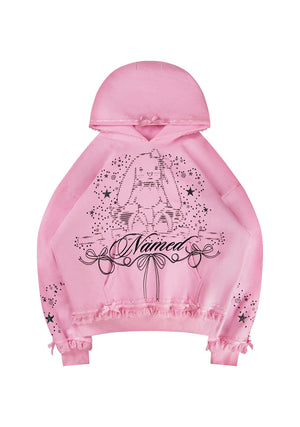404 ERROR BUNNY HOODIE BABY PINK