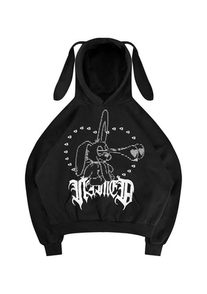 404 ERROR BUNNY HOODIE BLACK (DETACHABLE EARS)