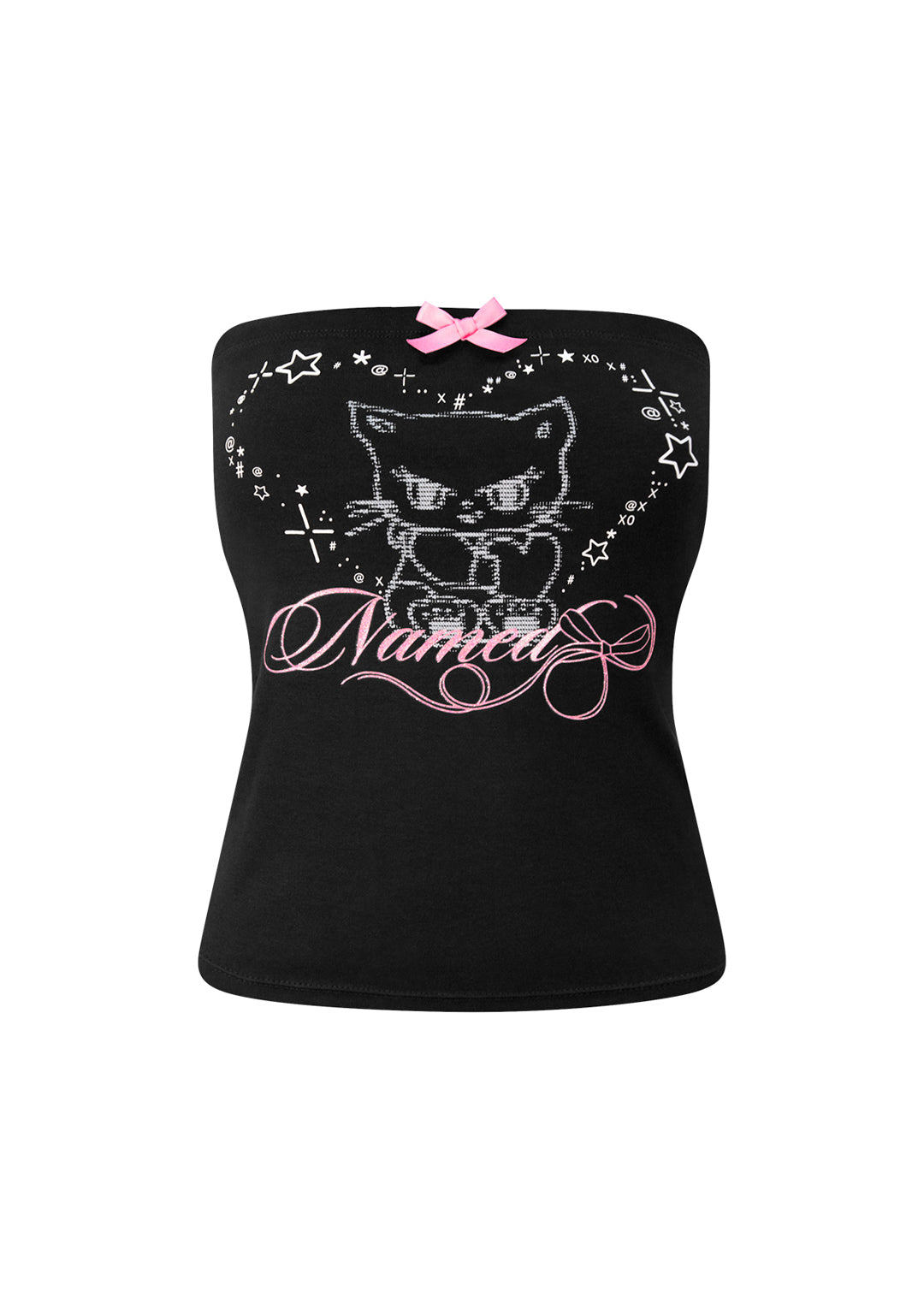 404 ERROR KITTY TUBE TOP BLACK
