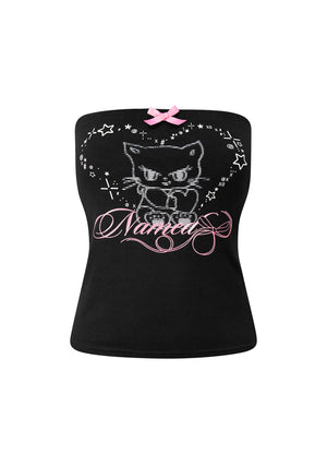 404 ERROR KITTY TUBE TOP BLACK