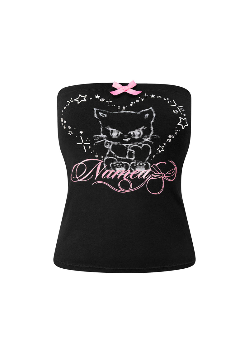 404 ERROR KITTY TUBE TOP BLACK