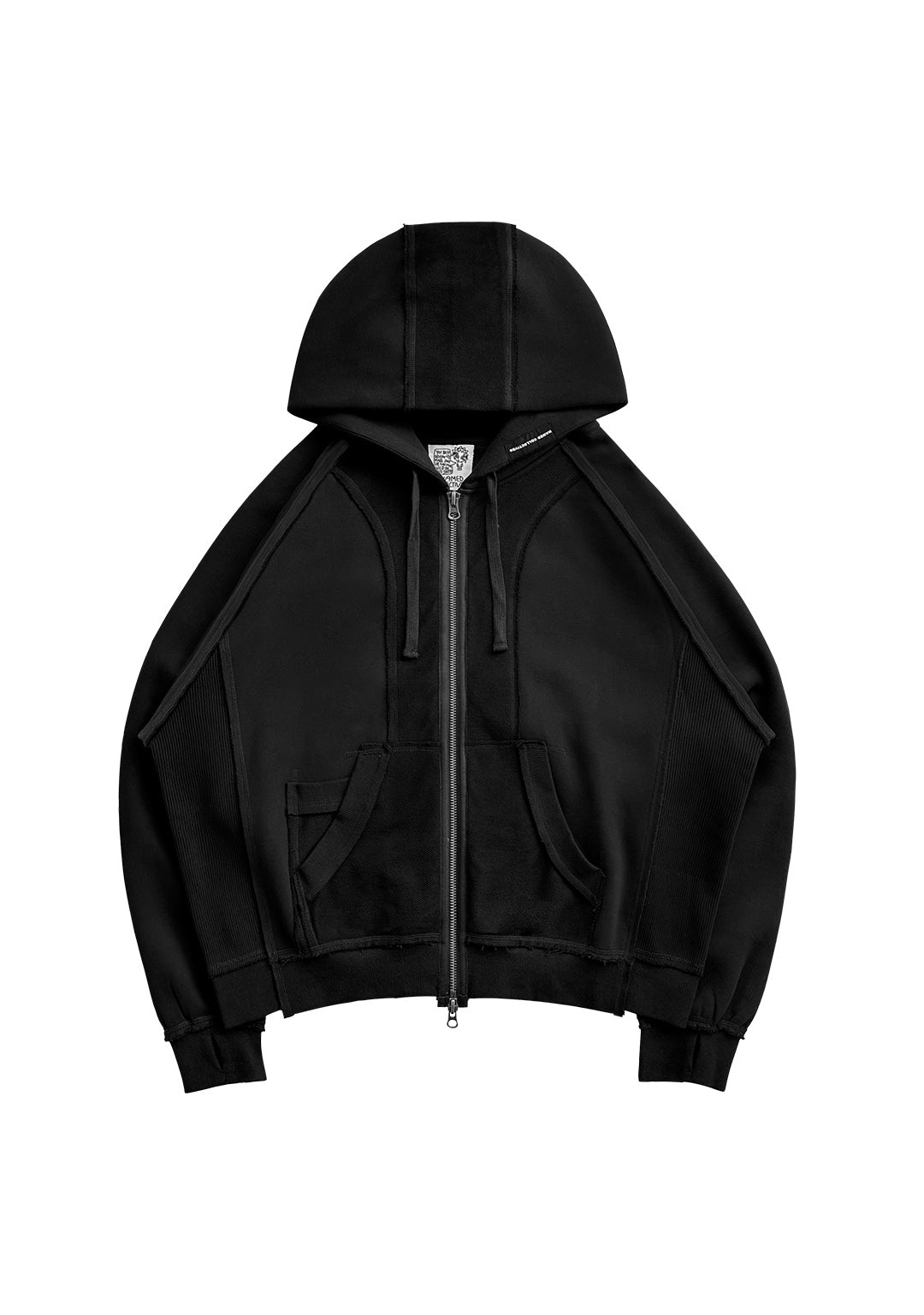 Deconstructed Zip Hoodie Jet Black – NAMED COLLECTIVE®