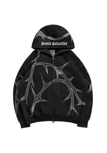 Thorn Rhinestone Zip Hoodie Black – NAMED COLLECTIVE®