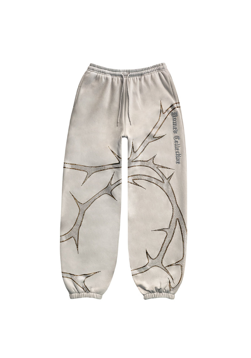 THORN RHINESTONE SWEATPANTS BONE