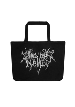 COLD HEART OVERSIZED RHINESTONE TOTE BAG BLACK