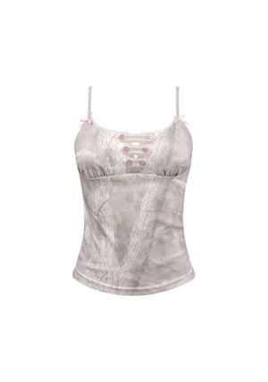 COMMAND FITTED CAMI TOP WASHED TREE CAMO