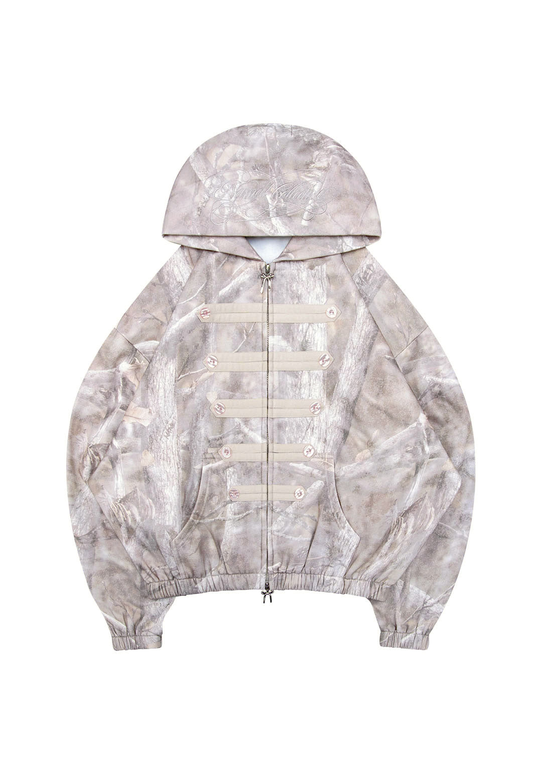 【NAMED COLLECTIVE】ZIP HOODIE TREE CAMO Command Military Crop Zip Hoodie Washed Tree Camo – NAMED COLLECTIVE®