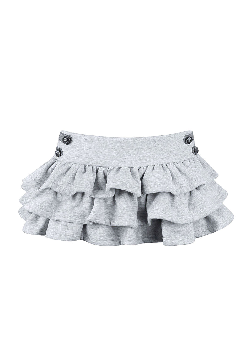 COMMAND RUFFLE MICRO SKIRT GREY MARL