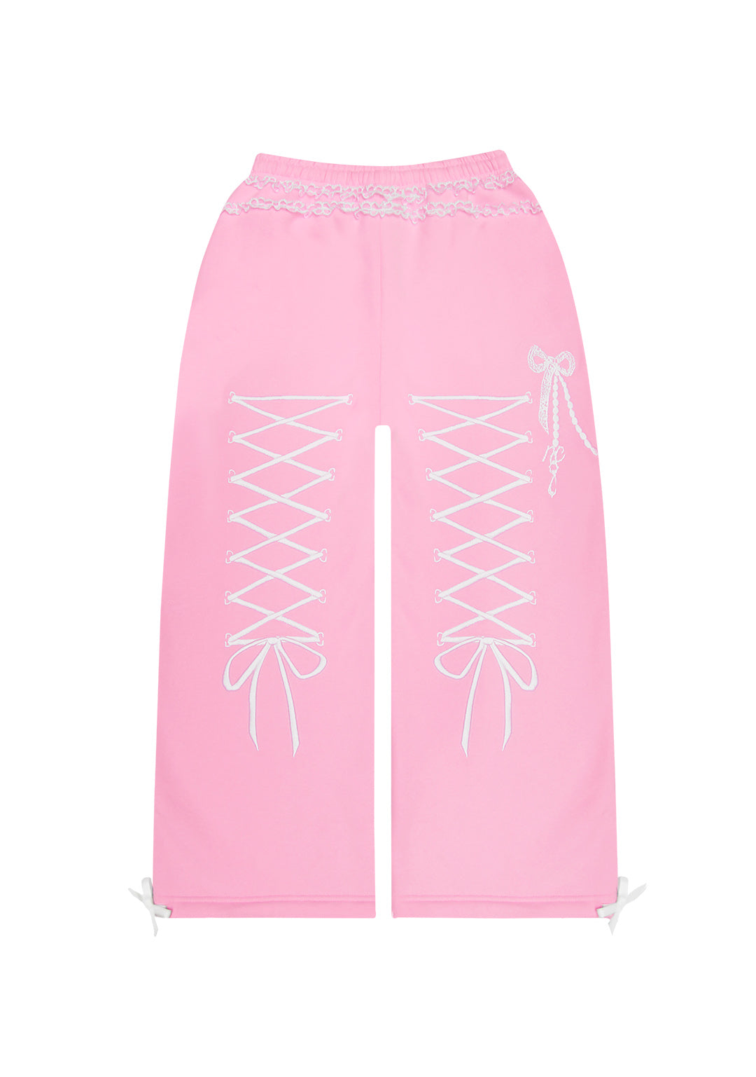 CONFESSIONS EMBROIDERED OVERSIZED SWEATPANTS BABY PINK