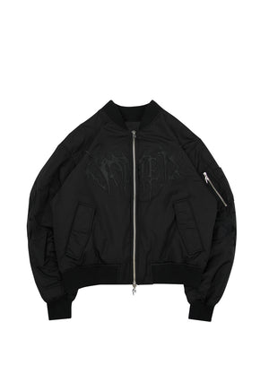CRASH EMBROIDERED BOMBER JACKET BLACK