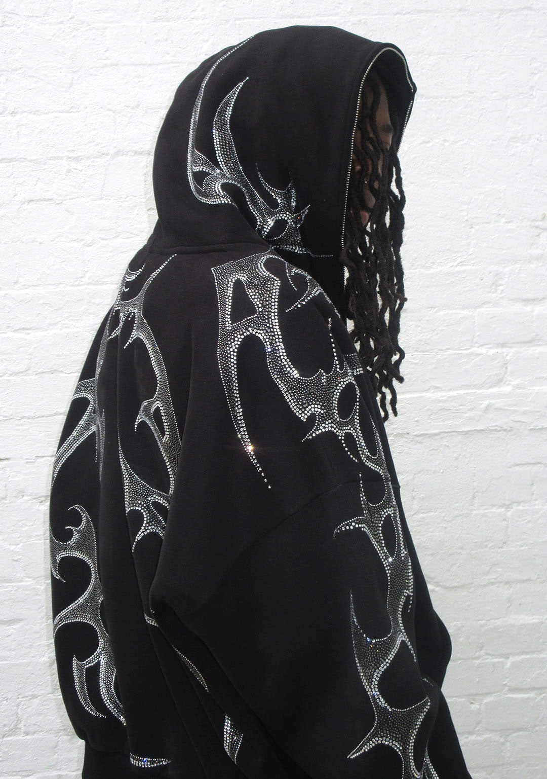Crash Rhinestone Zip Hoodie Black – NAMED COLLECTIVE®