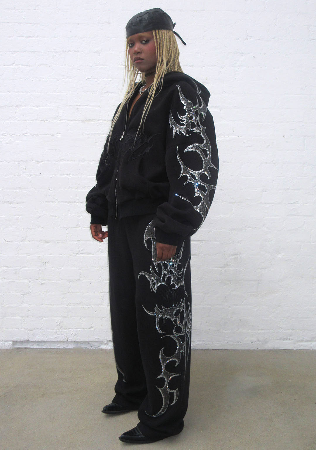 Crash Rhinestone Zip Hoodie Black – NAMED COLLECTIVE®