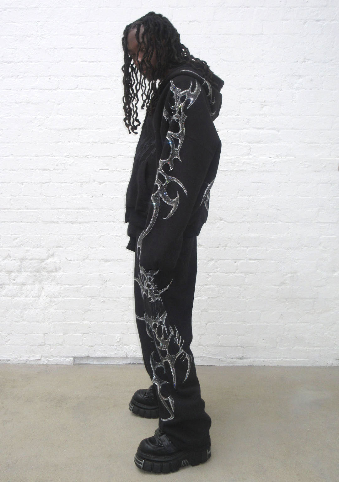 Crash Rhinestone Zip Hoodie Black – NAMED COLLECTIVE®