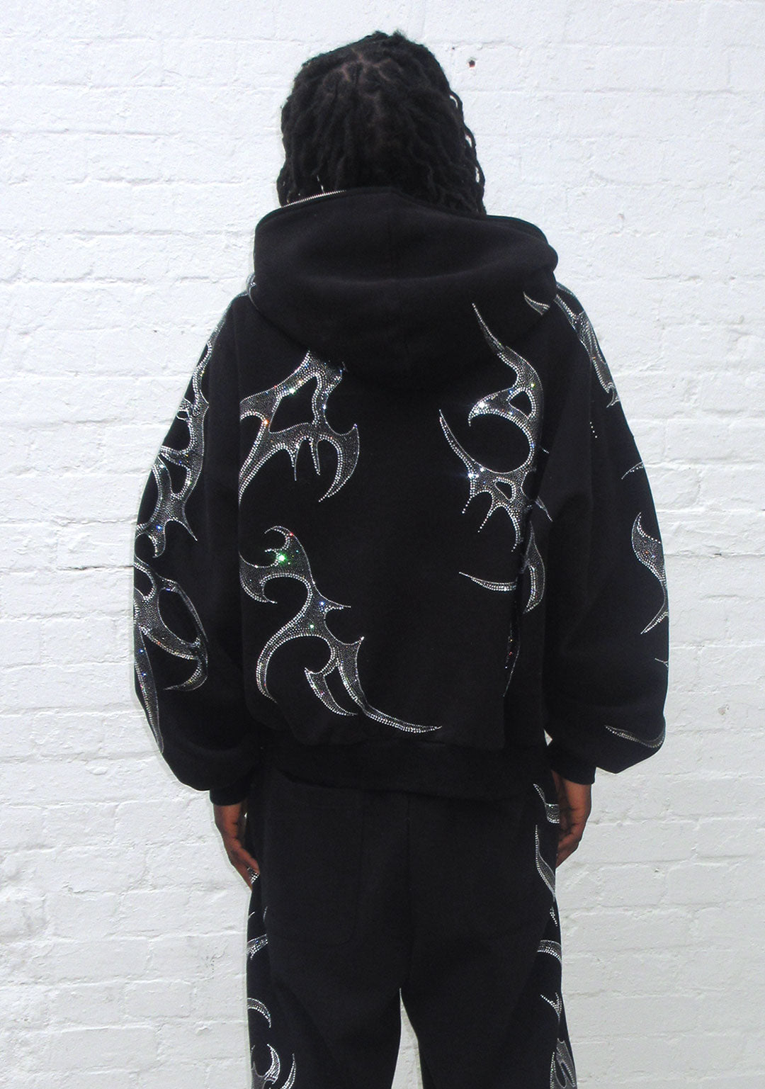 Crash Rhinestone Zip Hoodie Black – NAMED COLLECTIVE®
