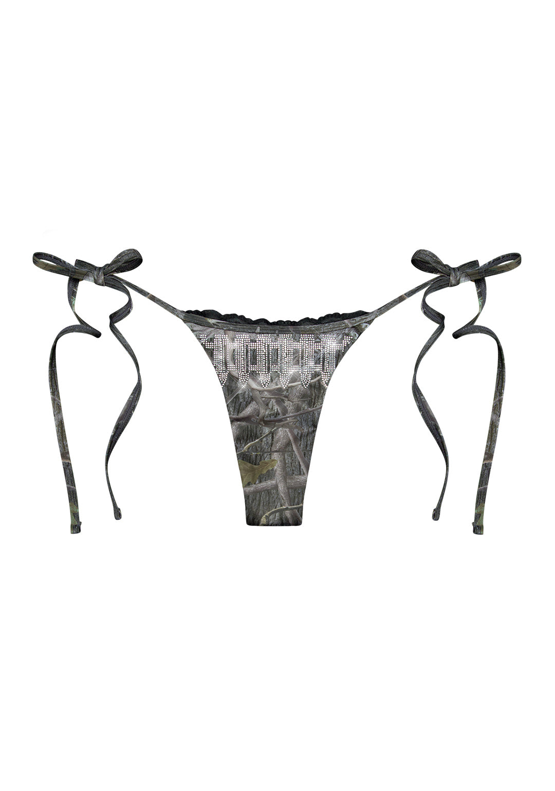 ENEMY RHINESTONE BIKINI BOTTOMS TREE CAMO