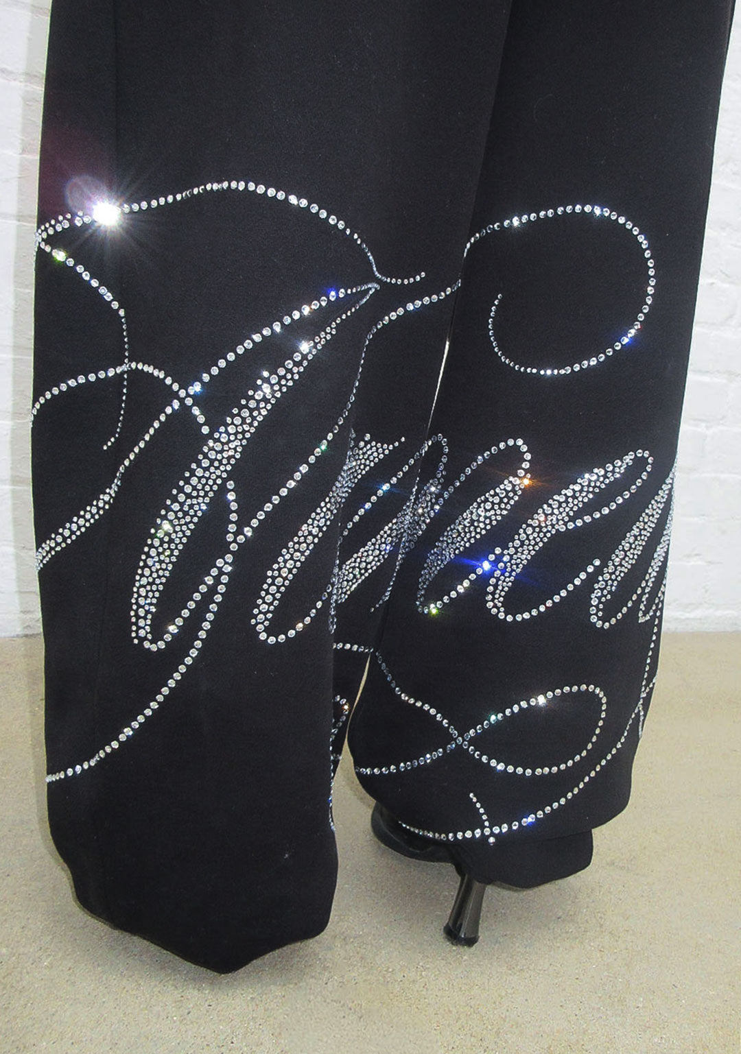 ENEMY RHINESTONE SWEATPANTS BLACK