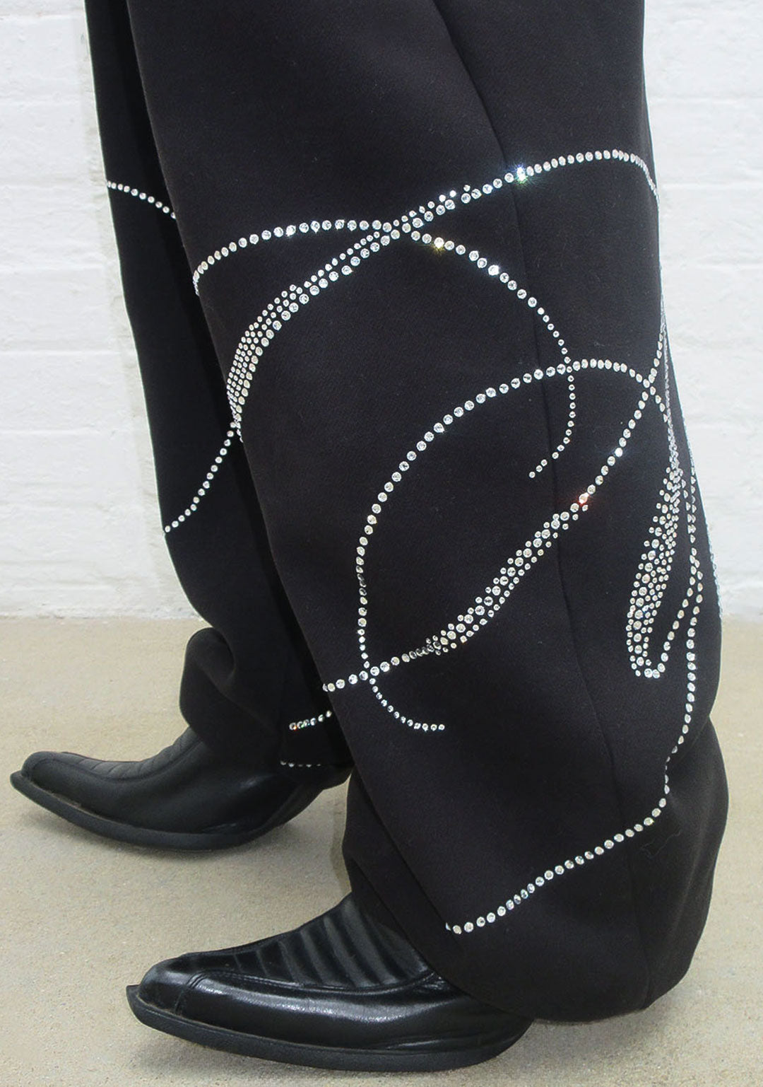 ENEMY RHINESTONE SWEATPANTS BLACK