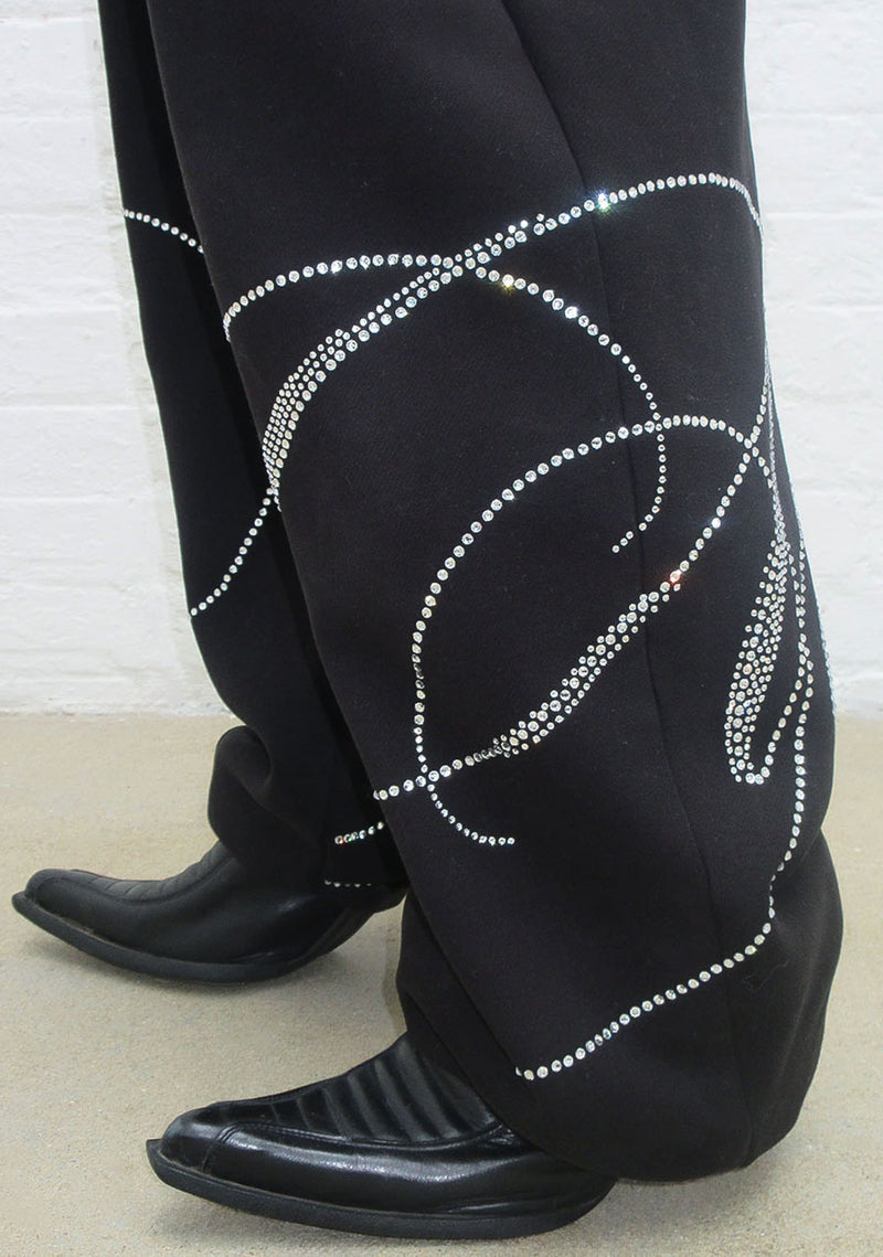 ENEMY RHINESTONE SWEATPANTS BLACK