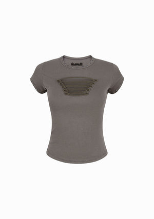 ENIGMA MILITARY SCULPT BABY TEE WASHED ARMY GREEN