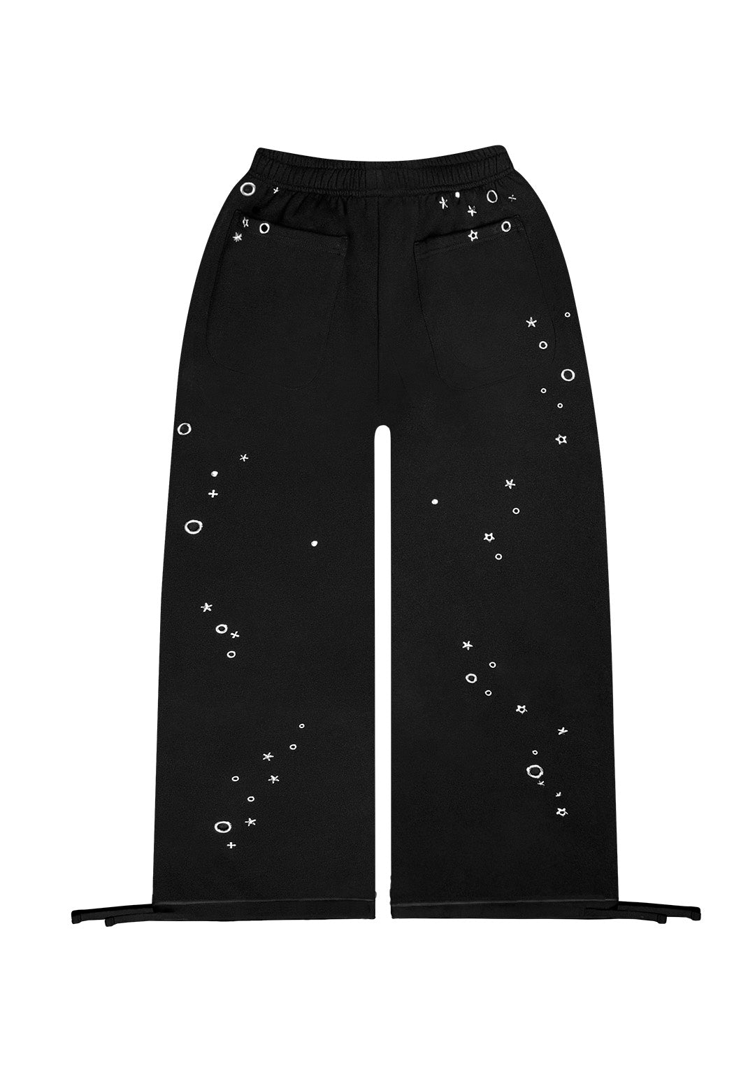 GLITCH EYELET OVERSIZED SWEATPANTS BLACK