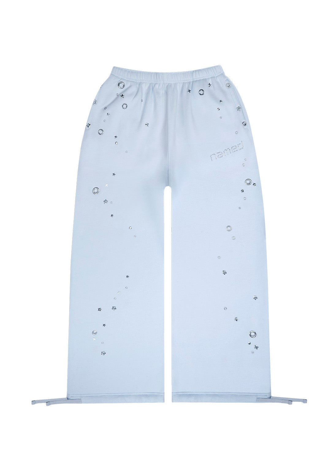 GLITCH EYELET OVERSIZED SWEATPANTS BABY BLUE