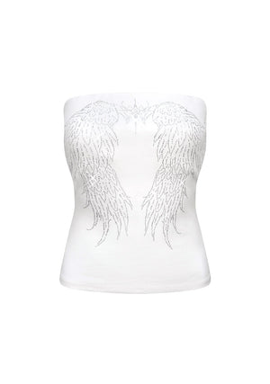 FALLEN RHINESTONE TUBE TOP WHITE
