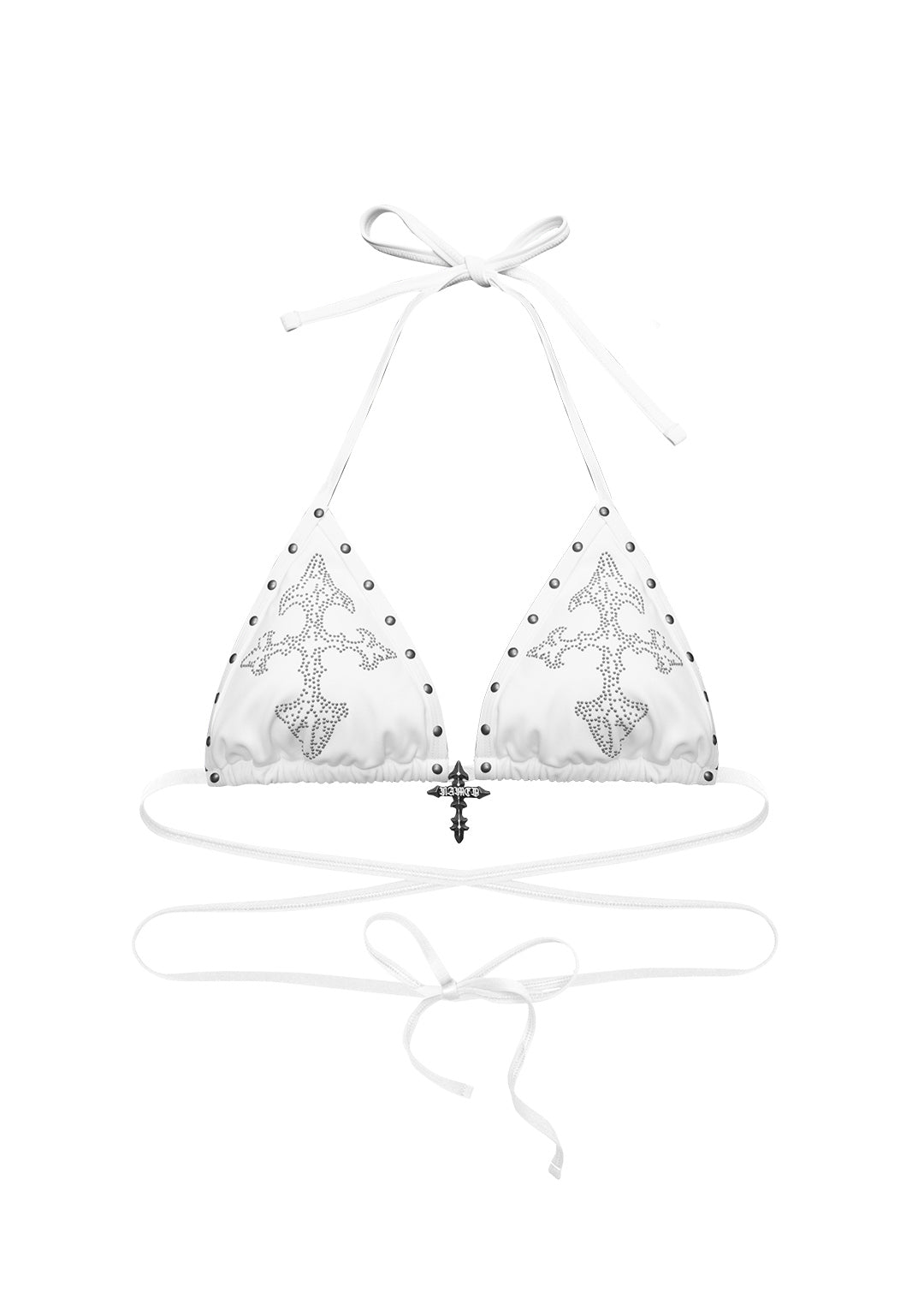 FERAL STUDDED BIKINI TOP WHITE