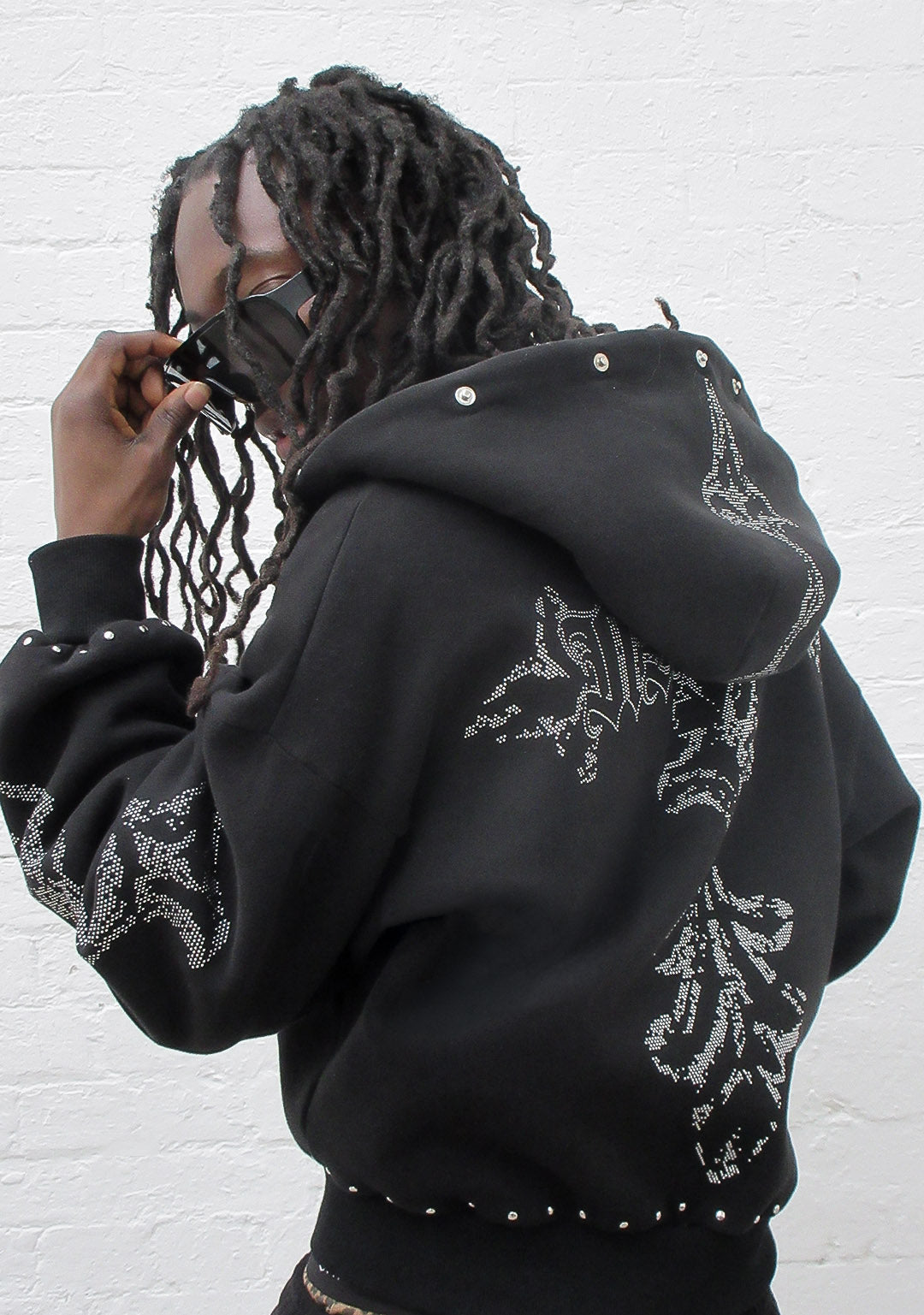 Feral Faux Fur Studded Zip Hoodie Black Detachable Fur – NAMED