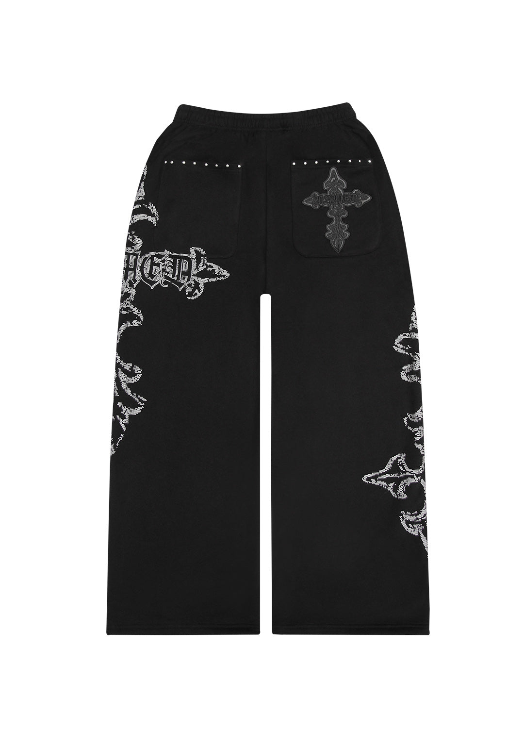 FERAL STUDDED OVERSIZED SWEATPANTS BLACK