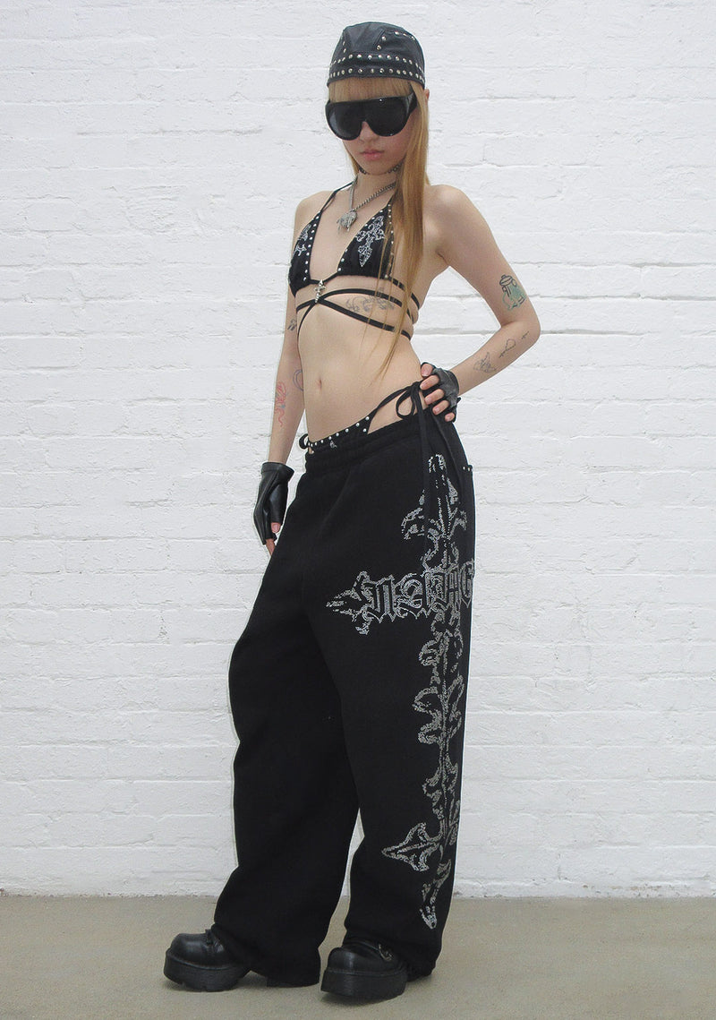 FERAL STUDDED BIKINI BOTTOMS BLACK