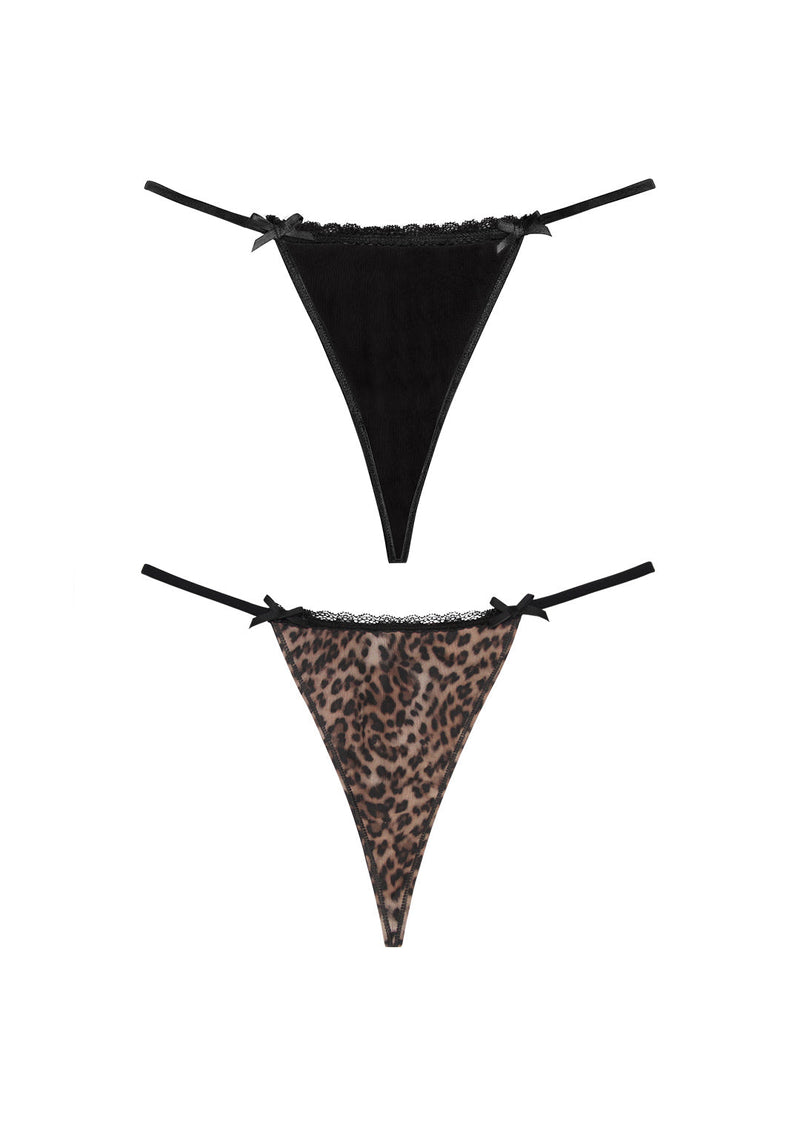 FERAL HARDWARE CHARM MESH G-STRING (2 PACK)