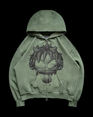 DIGI MASCOT ZIP HOODIE KHAKI