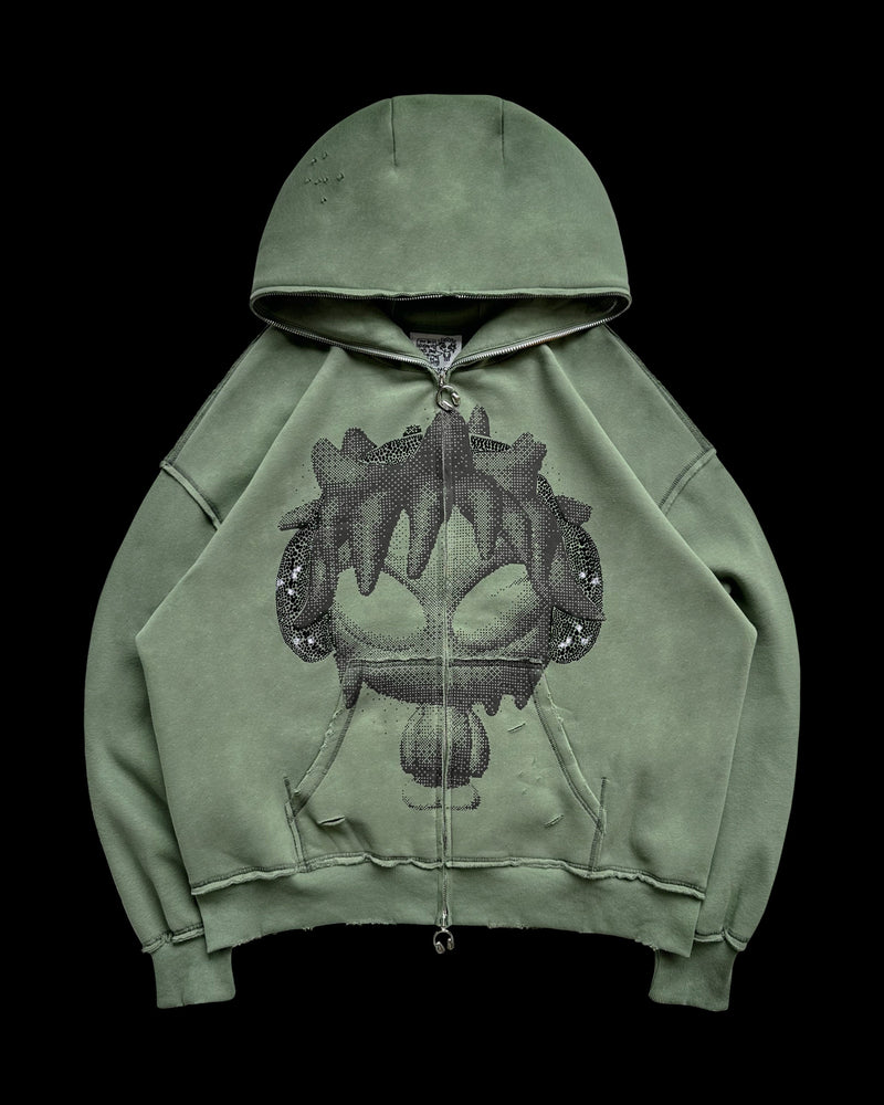 DIGI MASCOT ZIP HOODIE KHAKI