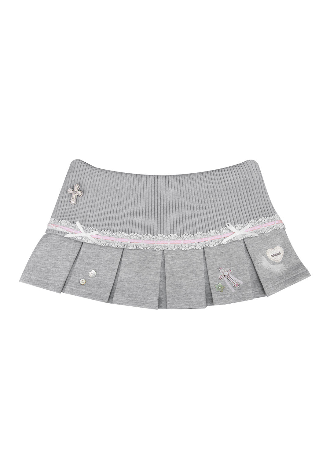 WHISPER PLEATED MINI SKIRT GREY MARL