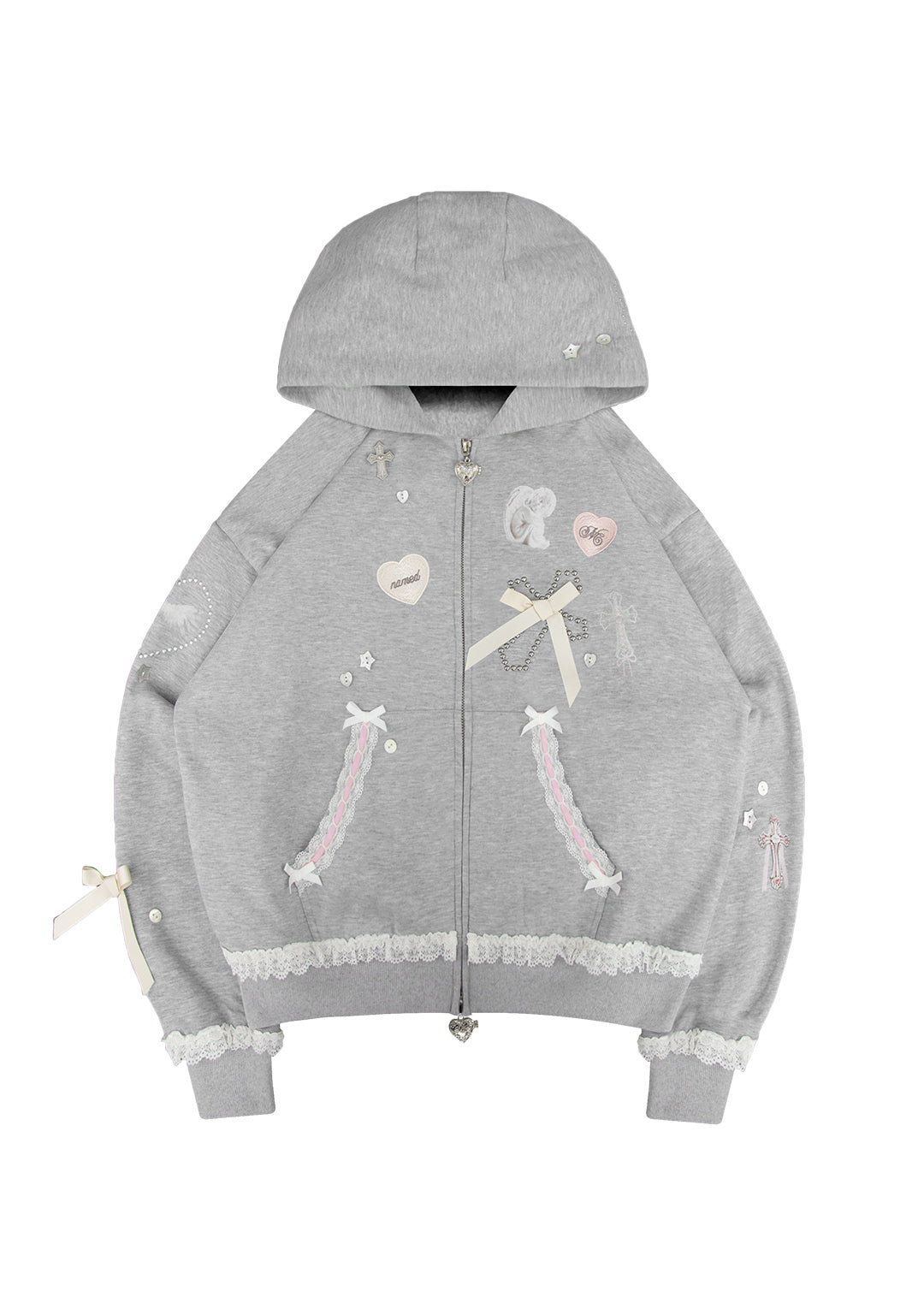 WHISPER ZIP HOODIE GREY MARL