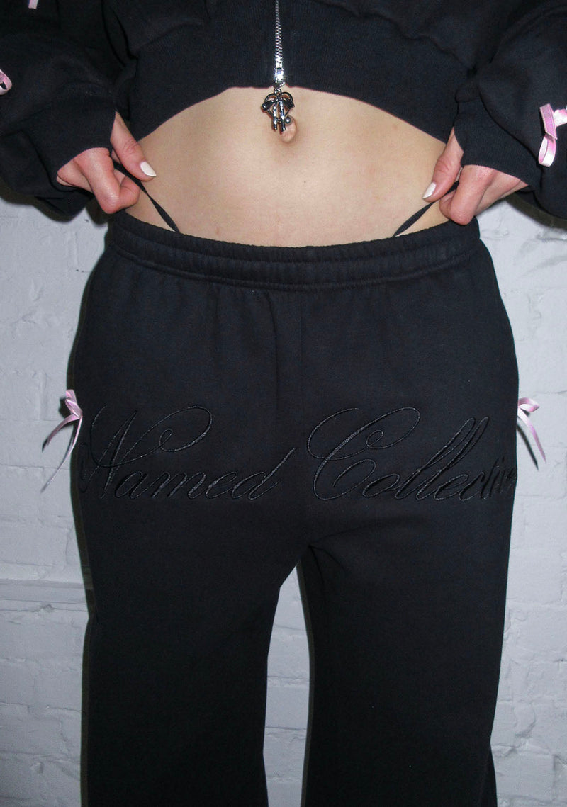 PRINC355 RIBBON SWEATPANTS BLACK
