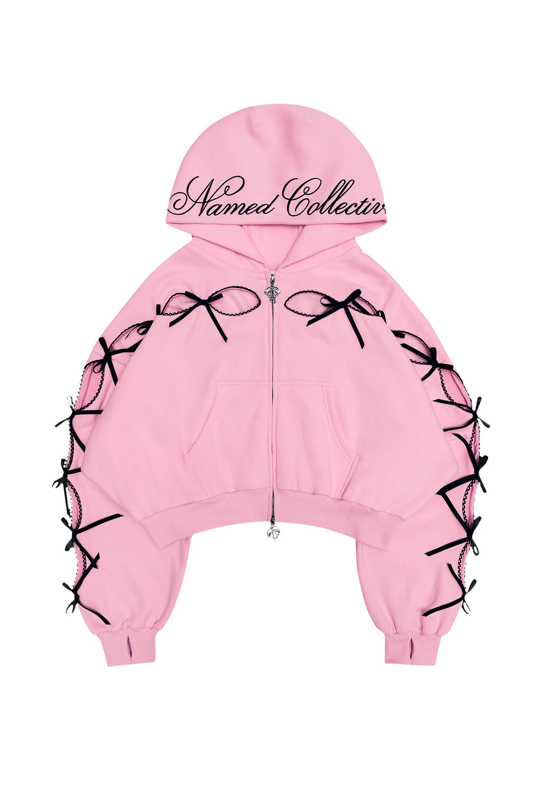 トップス S embroidery ribbon hoodie THEREDTHREAD / ザレッドスレッド】S embroidery ribbon hoodie