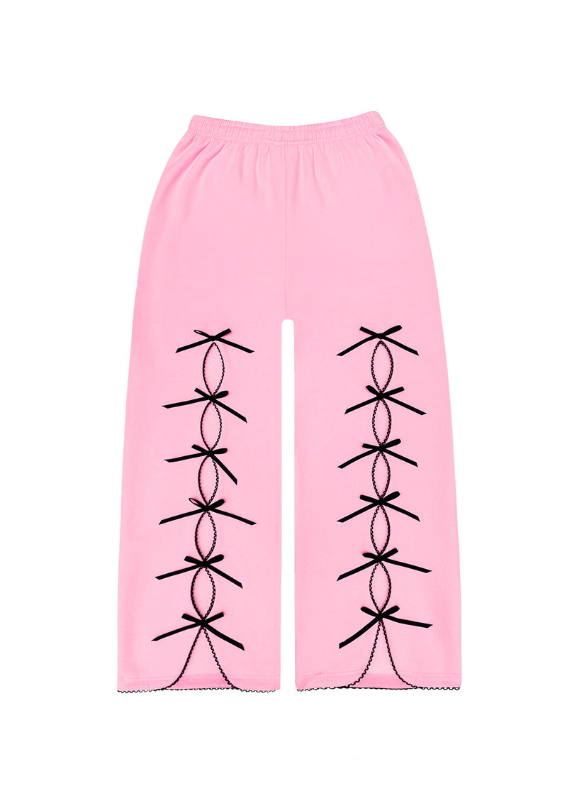 PRINC355 RIBBON SWEATPANTS BABY PINK