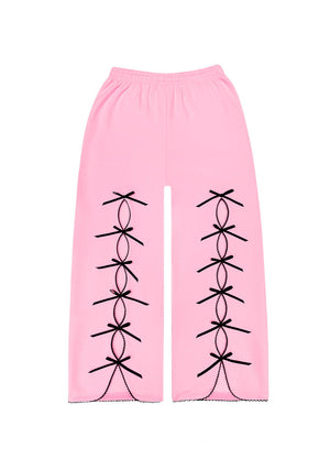PRINC355 RIBBON SWEATPANTS BABY PINK