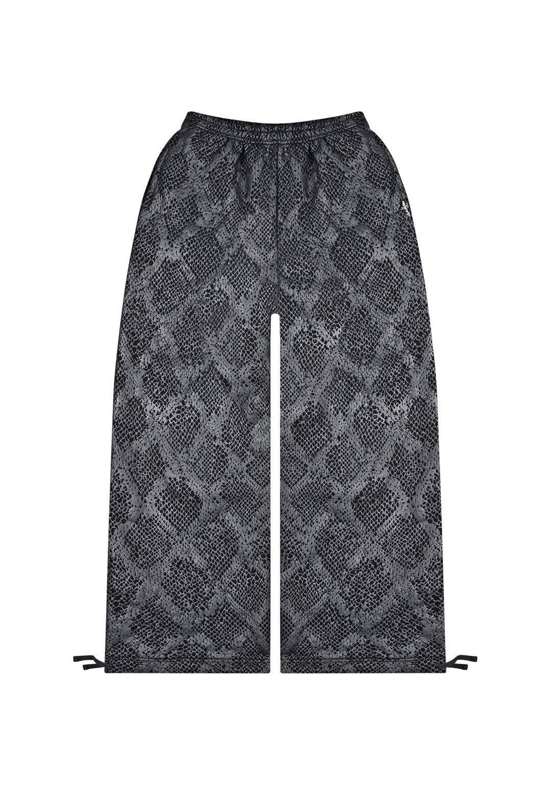 NOCTURNAL SNAKESKIN TEXTURED OVERSIZED SWEATPANTS BLACK
