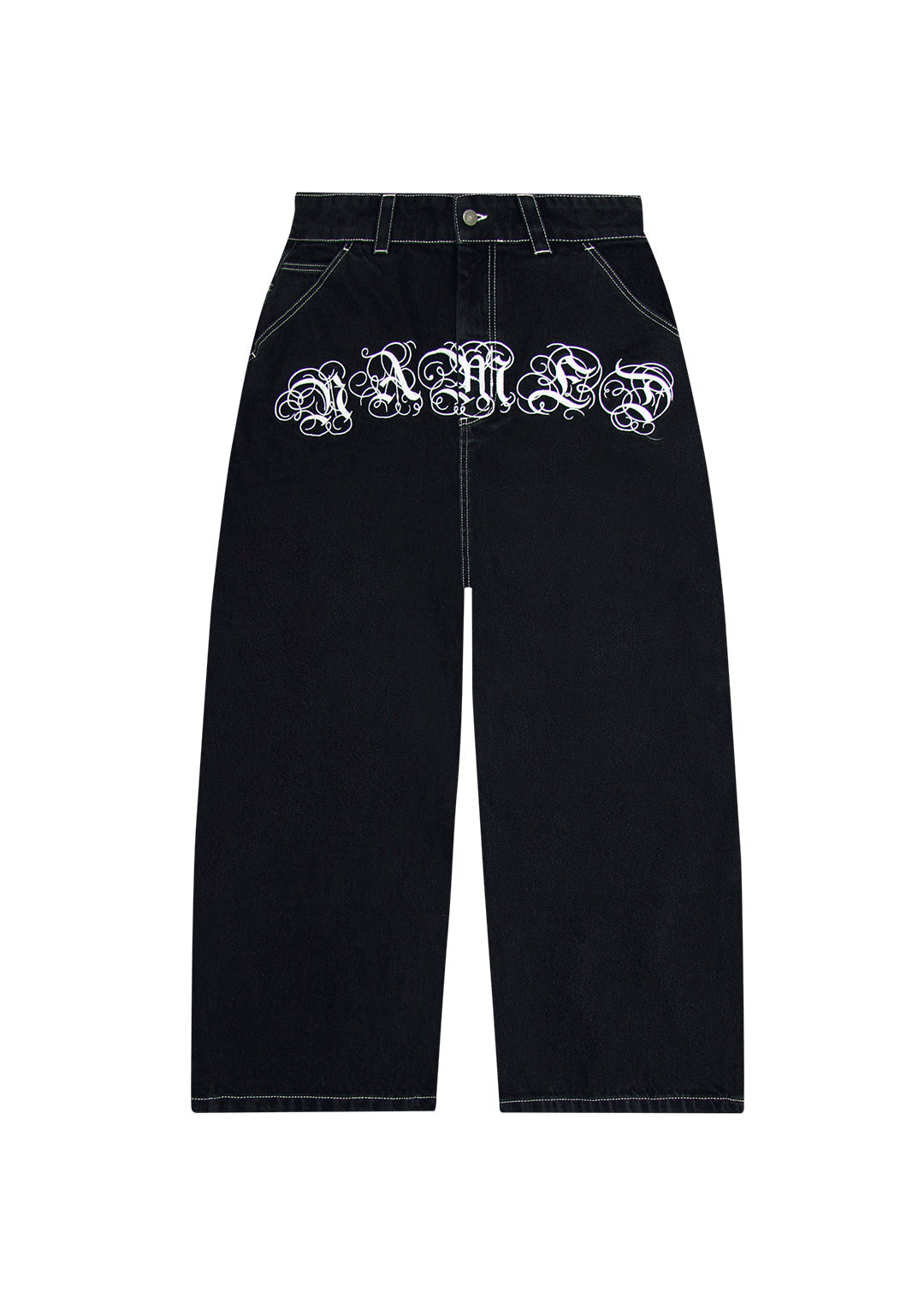 Not Dyed 刺繍ロゴ super baggy denim SIGNATURE SUPER BAGGY JEANS WASHED BLACK – NAMED COLLECTIVE®