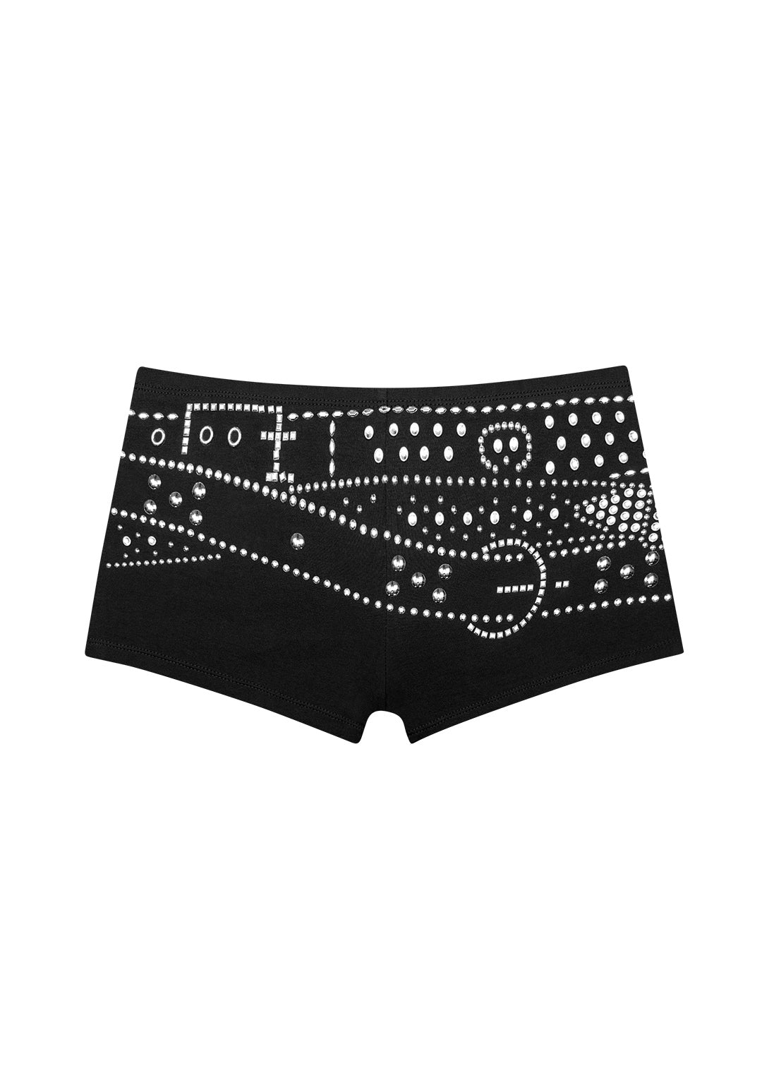 CRUSH STUDDED BELT MICRO HOTPANT SHORTS BLACK