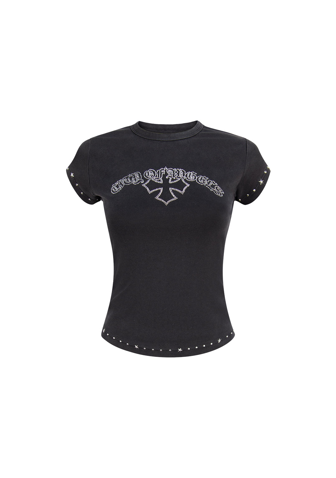 System Studded Sculpt Baby Tee Washed Black – NAMED COLLECTIVE®