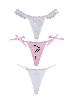 MALFUNCTION THONG BABY PINK AND WHITE (3 PACK)