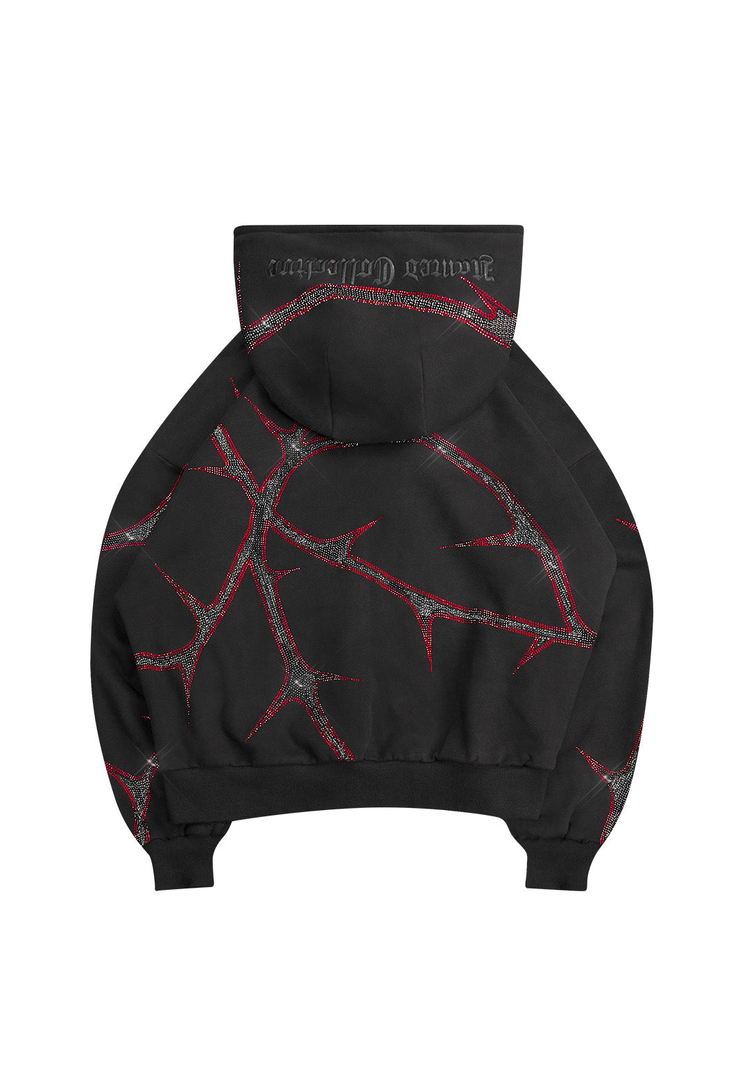 Thorn Rhinestone Zip Hoodie Black And Red – NAMED COLLECTIVE®