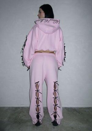 PRINC355 RIBBON SWEATPANTS BABY PINK